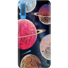 Senada Samsung Galaxy A7 2018 Kılıf Desenli Baskılı Tpu Rubber Kapak Go Space