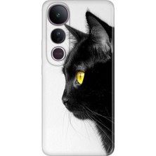 Senada Vivo V50 Lite Kılıf Desenli Baskılı Tpu Rubber Kapak Kedi Bakışı