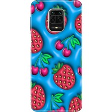 Senada Xiaomi Redmi Note 9 Pro Kılıf Desenli Baskılı Tpu Rubber Kapak Kiraz Çilek