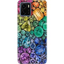 Senada Vivo Y15S Kılıf Desenli Baskılı Tpu Rubber Kapak Elmas 444
