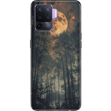 Adasena Oppo Reno 5 Lite Kılıf Desenli Baskılı Tpu Rubber Kapak Korkutan Orman