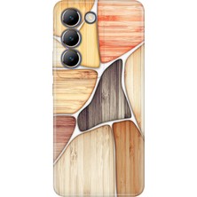 Adasena Vivo V30 Lite Kılıf Desenli Baskılı Tpu Rubber Kapak Wood Blocks