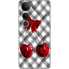 Senada Vivo V50 Lite Kılıf Desenli Baskılı Tpu Rubber Kapak Kiraz Masası
