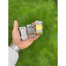 Çift Ateşli Rüzgar Model Lüx Metal Çakmak Şık Tasarım ve Taşınabilir Özelliklerle