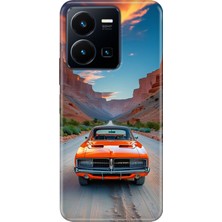 Adasena Vivo Y22S Y35 Kılıf Desenli Baskılı Tpu Rubber Kapak Vintage Car