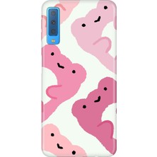 Adasena Samsung Galaxy A7 2018 Kılıf Desenli Baskılı Tpu Rubber Kapak Pink Frogs