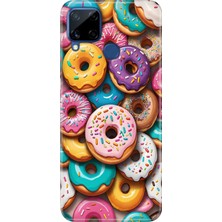 Senada Realme C21Y - C25Y Kılıf Desenli Baskılı Tpu Rubber Kapak Donut Cenneti
