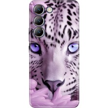 Senada Vivo V30 Lite Kılıf Desenli Baskılı Tpu Rubber Kapak Beyaz Kaplan