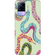 Adasena Vivo V21E Kılıf Desenli Baskılı Tpu Rubber Kapak Snakes