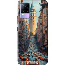 Senada Vivo V21E Kılıf Desenli Baskılı Tpu Rubber Kapak Galata Francisco