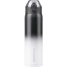 Uzspace 680 ml Yalıtımlı Paslanmaz Çelik Termos Gradyan Siyah Beyaz
