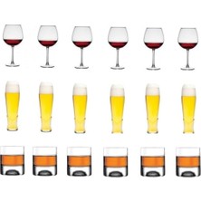 Storemax Yılbaşı Özel Meşrubat Bardağı Şarap Viski Bardak Seti 18 Parça Orjinal