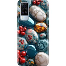 Senada Vivo Y51 Kılıf Desenli Baskılı Tpu Rubber Kapak Çakıl Taşları