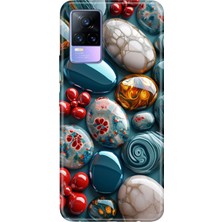 Senada Vivo V21E Kılıf Desenli Baskılı Tpu Rubber Kapak Çakıl Taşları
