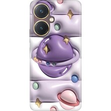 Senada Vivo Y27 Kılıf Desenli Baskılı Tpu Rubber Kapak 3D Space