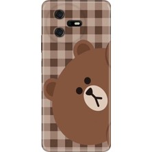 Senada Casper Via A40 Kılıf Desenli Baskılı Tpu Rubber Kapak Ekose Bear