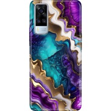 Senada Vivo Y51 Kılıf Desenli Baskılı Tpu Rubber Kapak Keskin Ametist
