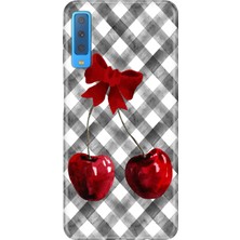 Senada Samsung Galaxy A7 2018 Kılıf Desenli Baskılı Tpu Rubber Kapak Kiraz Masası