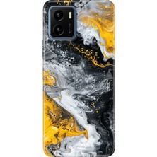 Adasena Vivo Y15S Kılıf Desenli Baskılı Tpu Rubber Kapak Siyah Sarı 22