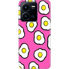 Adasena Vivo Y22S Y35 Kılıf Desenli Baskılı Tpu Rubber Kapak Pink Eggs