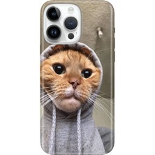 Adasena iPhone 13 Pro Max Kılıf Desenli Baskılı Tpu Rubber Kapak Selfie Kedicik