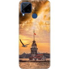Senada Realme C21Y - C25Y Kılıf Desenli Baskılı Tpu Rubber Kapak Kız Kulesinde