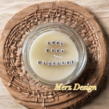 Merz Design Decor Gizli Mesajlı %100 Doğal Soya Wax Vegan Kavanoz Mum ( Kişiye Özel Istediğiniz Mesaj Yazılır)