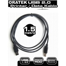 Oratek Canon I-Sensys LBP-228X 1.5 Metre Yazıcı Kablosu - USB A To B Printer Cable | Tüm Markalara Uyumludur. 1.5mt