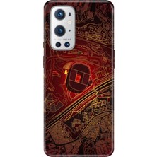 Adasena Oneplus 9 Pro Kılıf Desenli Baskılı Tpu Rubber Kapak Sarı Kırmızı Stadyum
