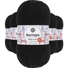 Marsilyan 5 Adet Baby One Tüylenmeyen El Örgü Ipi Yünü Siyah K940