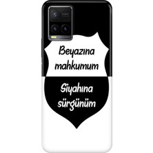 Adasena Vivo Y32 Y33S Kılıf Desenli Baskılı Tpu Rubber Kapak Siyah Beyaz Aşkım