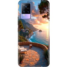 Adasena Vivo V21E Kılıf Desenli Baskılı Tpu Rubber Kapak Seninle Burada