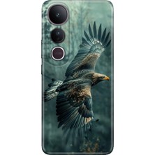 Adasena Vivo V50 Lite Kılıf Desenli Baskılı Tpu Rubber Kapak Ürküten Kartal