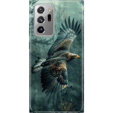Adasena Samsung Galaxy Note 20 Ultra Kılıf Desenli Baskılı Tpu Rubber Kapak Ürküten Kartal