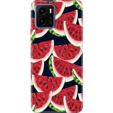 Senada Vivo Y15S Kılıf Desenli Baskılı Tpu Rubber Kapak Karpuz
