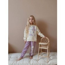 Miniko Kids Kız Çocuk Papatya Desenli 3 Iplik Şardonlu Takım