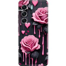 Senada Tecno Camon 40 4g Kılıf Desenli Baskılı Tpu Rubber Kapak Akan Güller