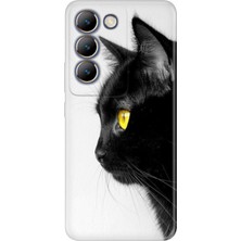 Senada Vivo V30 Lite Kılıf Desenli Baskılı Tpu Rubber Kapak Kedi Bakışı