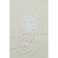 Marsilyan Yuvarlak Boncuk Içten Boncuklu Bileklik Çanta Boncuğu 8 mm 50 gr Beyaz - BNC470