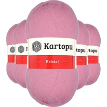 Marsilyan 5 Adet Kristal Çift Katlı El Örgü Lif Ipi Pembe K774