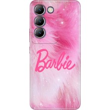 Vivo V30 Lite Kılıf Desenli Baskılı Tpu Rubber Kapak Pink Barb
