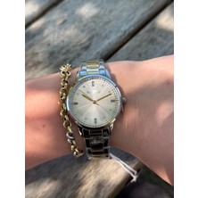 Ferrucci Gold ve Gümüş Iki Renkli Sade Şık Çelik Kordonlu Su Geçirmez Kadın Saati