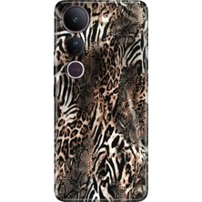 Vivo V50 Lite Kılıf Desenli Baskılı Tpu Rubber Kapak Leopar Sanat