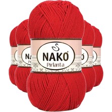 Marsilyan 5 Adet Pırlanta Amigurumi El Örgü Ipi Yünü Gelincik Kırmızı 6741