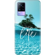 Vivo V21E Kılıf Desenli Baskılı Tpu Rubber Kapak Live Your Life