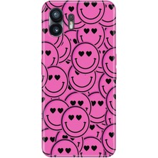 Nothing Phone 2 Kılıf Desenli Baskılı Tpu Rubber Kapak Pembe Tebessüm