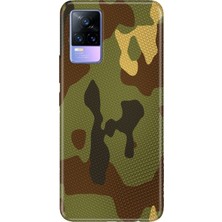 Senada Vivo V21E Kılıf Desenli Baskılı Tpu Rubber Kapak Çöl Askeri