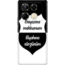 Adasena Infinix Note 40 Pro 5g Kılıf Desenli Baskılı Tpu Rubber Kapak Siyah Beyaz Aşkım