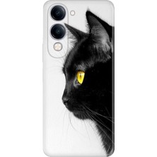 Senada Vivo Y04 Kılıf Desenli Baskılı Tpu Rubber Kapak Kedi Bakışı