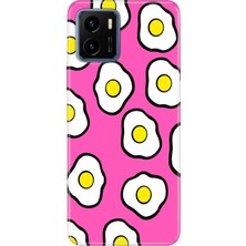 Vivo Y15S Kılıf Desenli Baskılı Tpu Rubber Kapak Pink Eggs